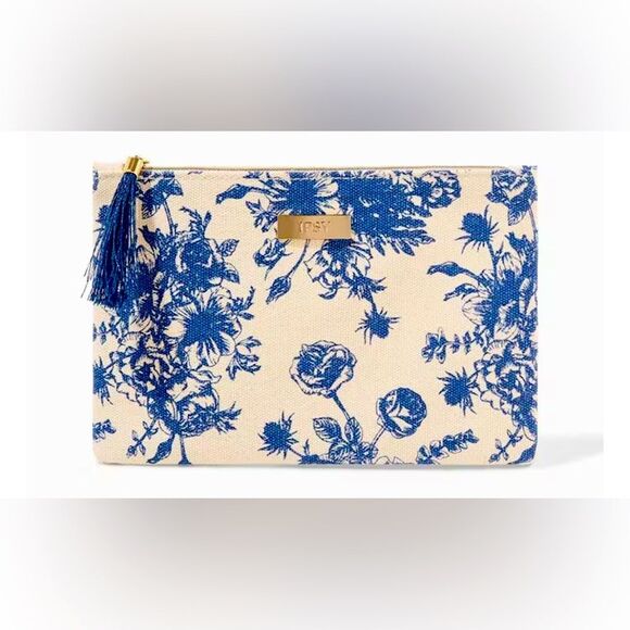 Ipsy cotton canvas floral make up pouch New - Picture 1 of 6